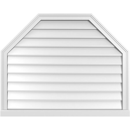 Octagonal Top Surface Mount PVC Gable Vent W/ 2W X 2P Brickmould Sill Frame, 40W X 32H